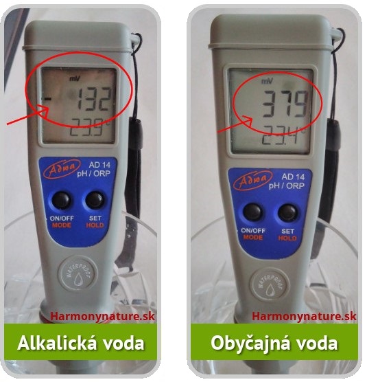 Alkalická filtračná kanvica meranie ORP vody