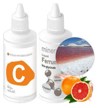 Vitamín C a železo tekuté minerály