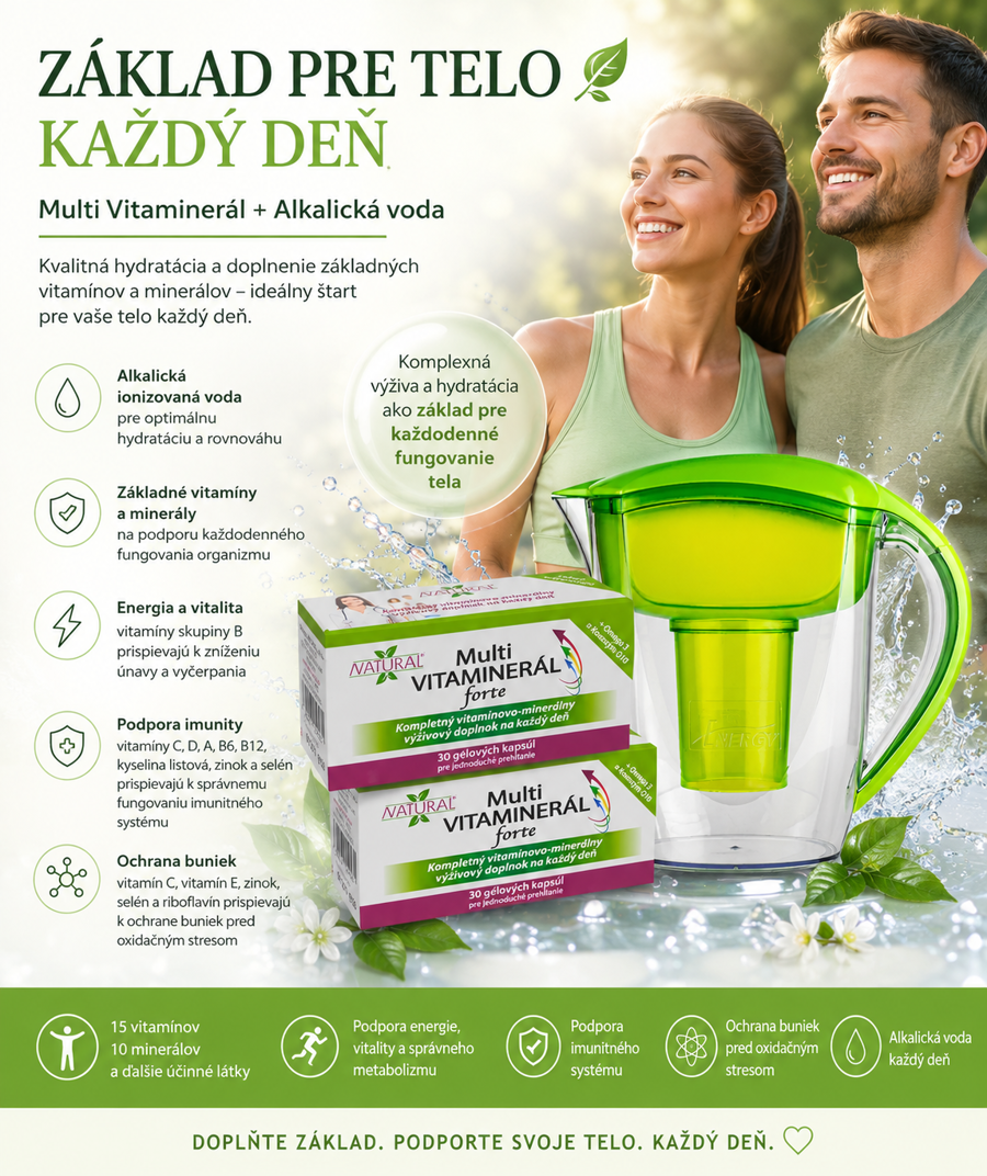 Alkalická voda a multi vitamín