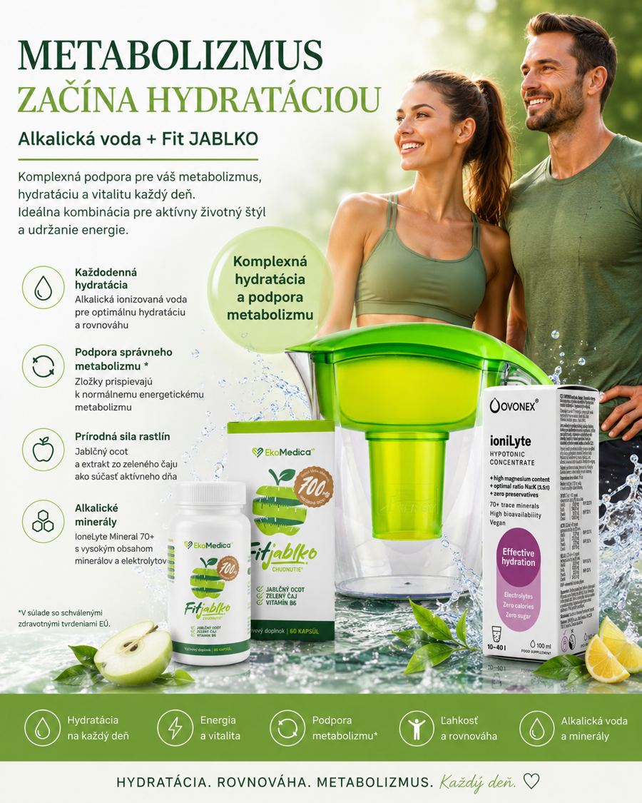 Alkalická voda a Fit Jablko metabolizmus