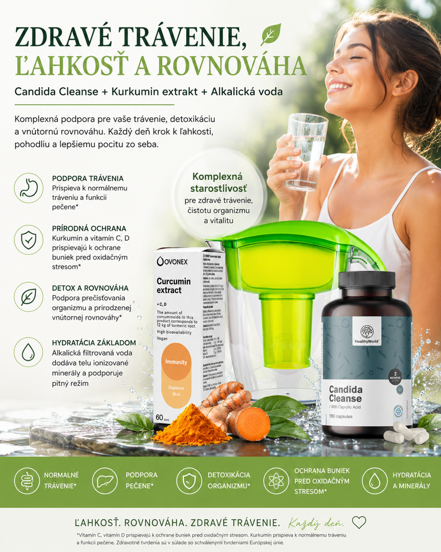Alkalická voda Kurkumin Candida
