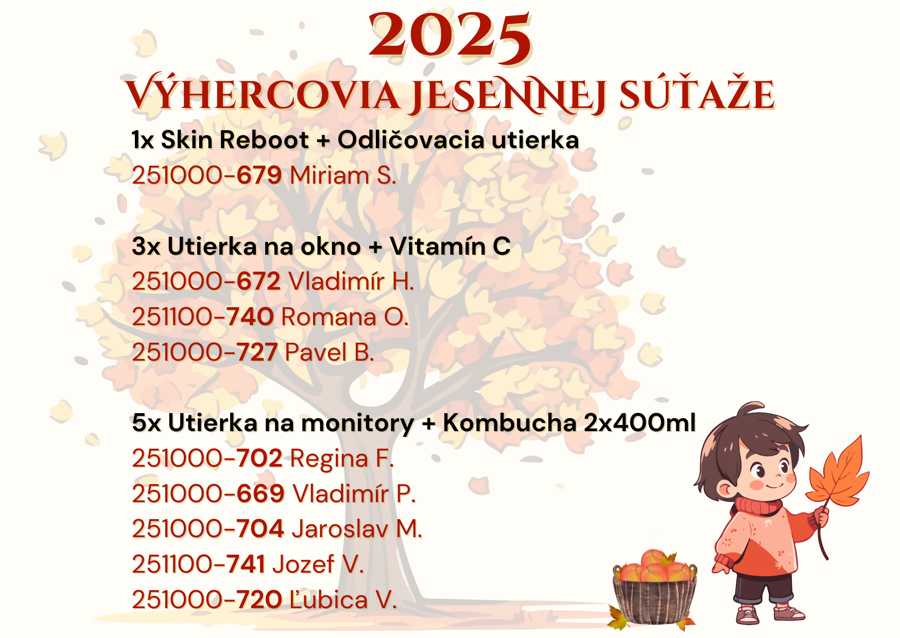 Jesenná súťaž výhercovia