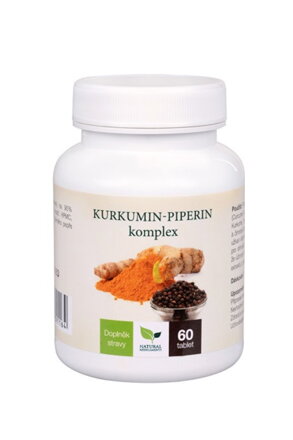Kurkumín-piperín komplex • Protizápalový účinok, podpora trávenia a činnosti pečene 60tbl
