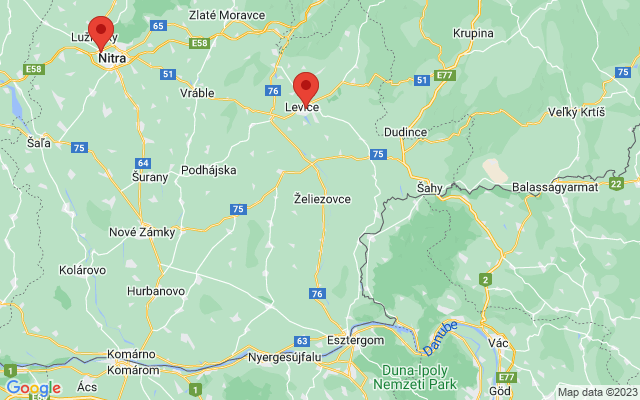 Google map: Štúrova 37, Nitra, Slovakia